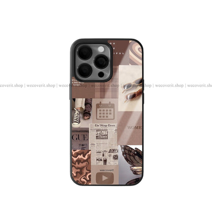 Brown Aesthetic Premium Glossy Phone Cover