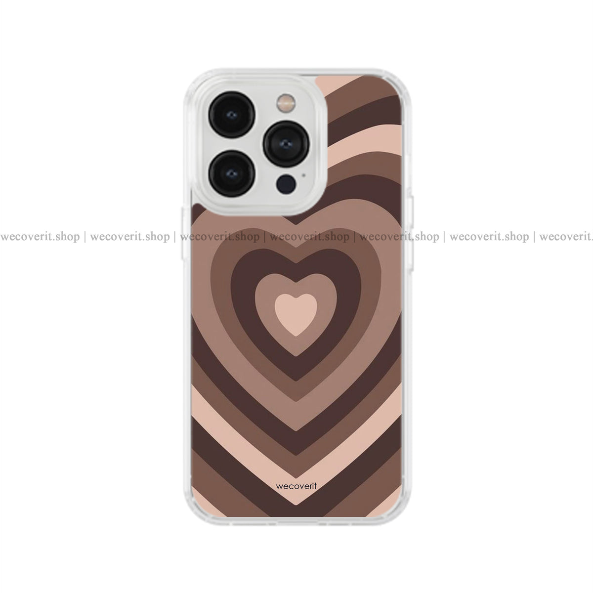 Brown Color Heart Pattern Soft Mobile Cover
