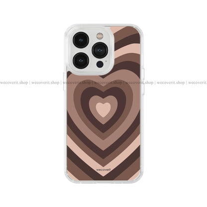 Brown Color Heart Pattern Soft Mobile Cover