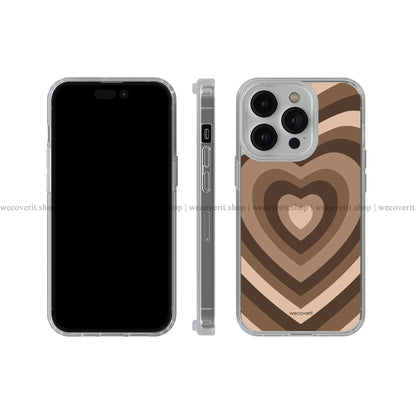 Brown Color Heart Pattern Soft Mobile Cover