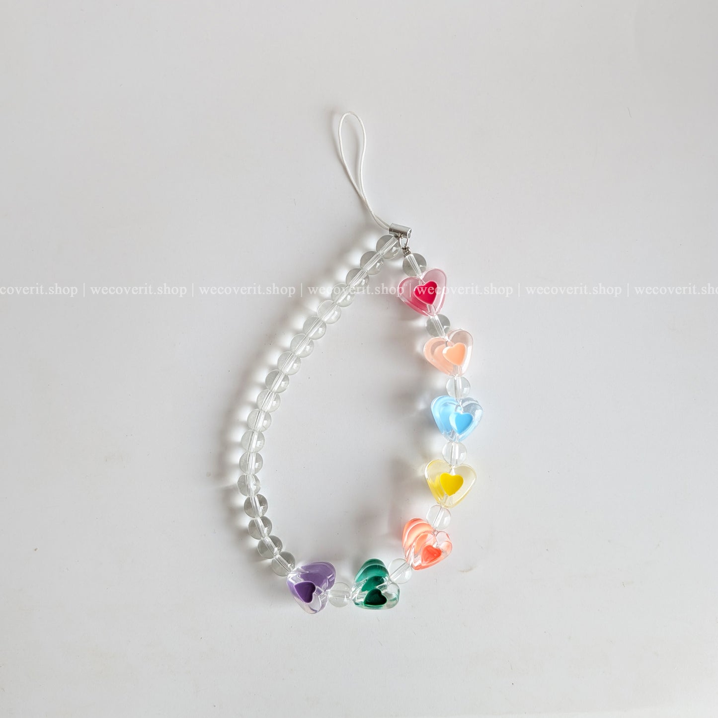 Crystal Hearts Pearl Mobile Charm