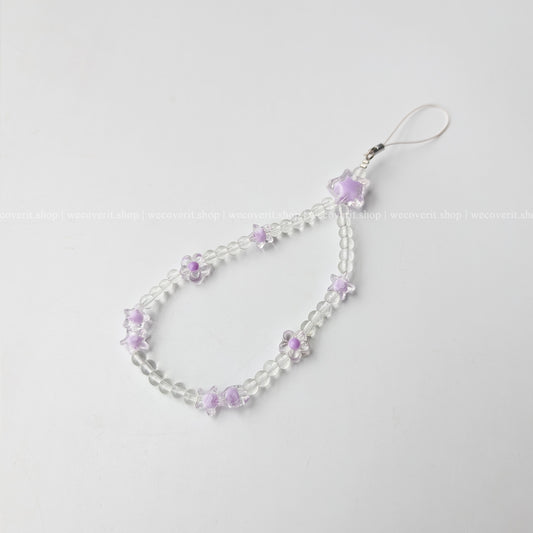 Crystal Star Purple Floral Charm
