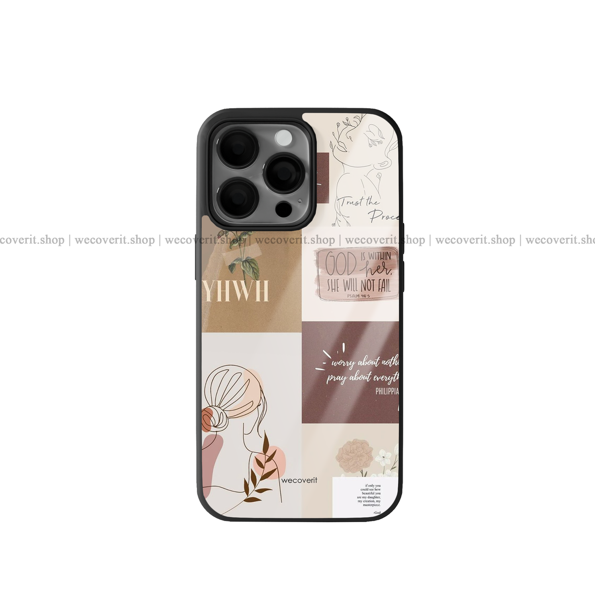Faces with Quotes Aesthetic Premium Glossy Phone Cover