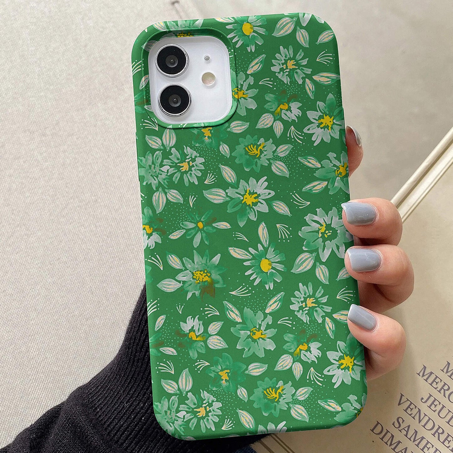 Green Pattern Floral Cover