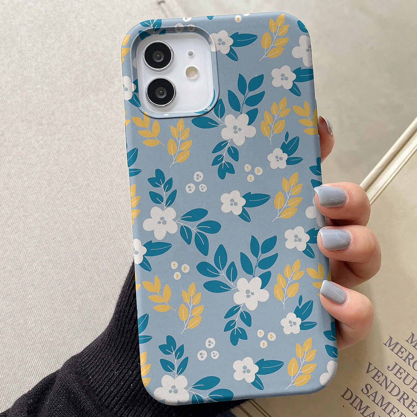 Blue Flowers Floral Cover