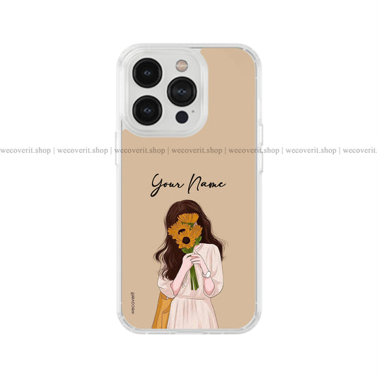 Girl Having Flowers Girl Illustration Soft Mobile Cover
