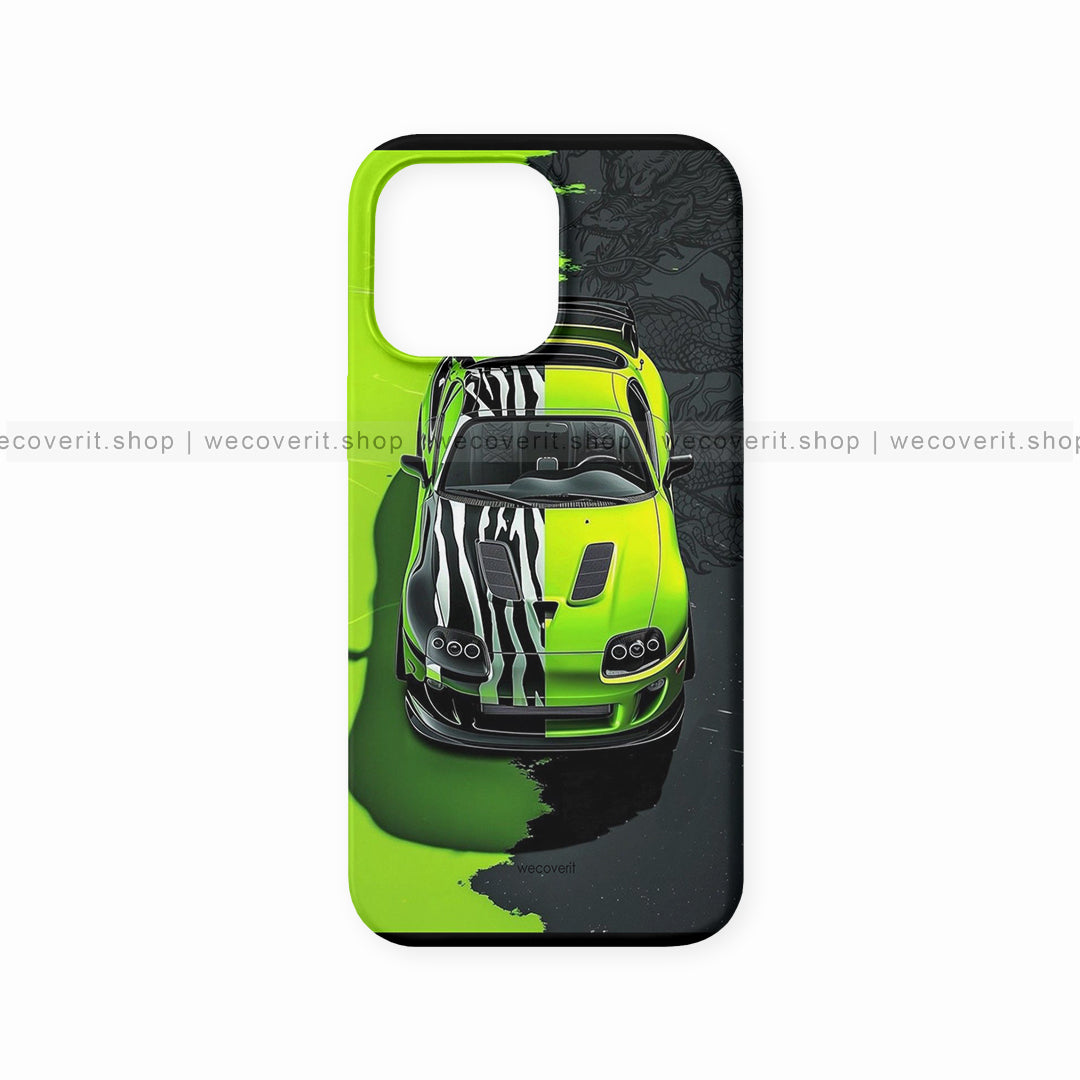 Green Sports Car Mobile Cover