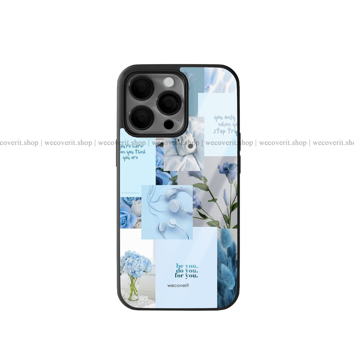 Nude Shade Blue Aesthetic Premium Glossy Phone Cover