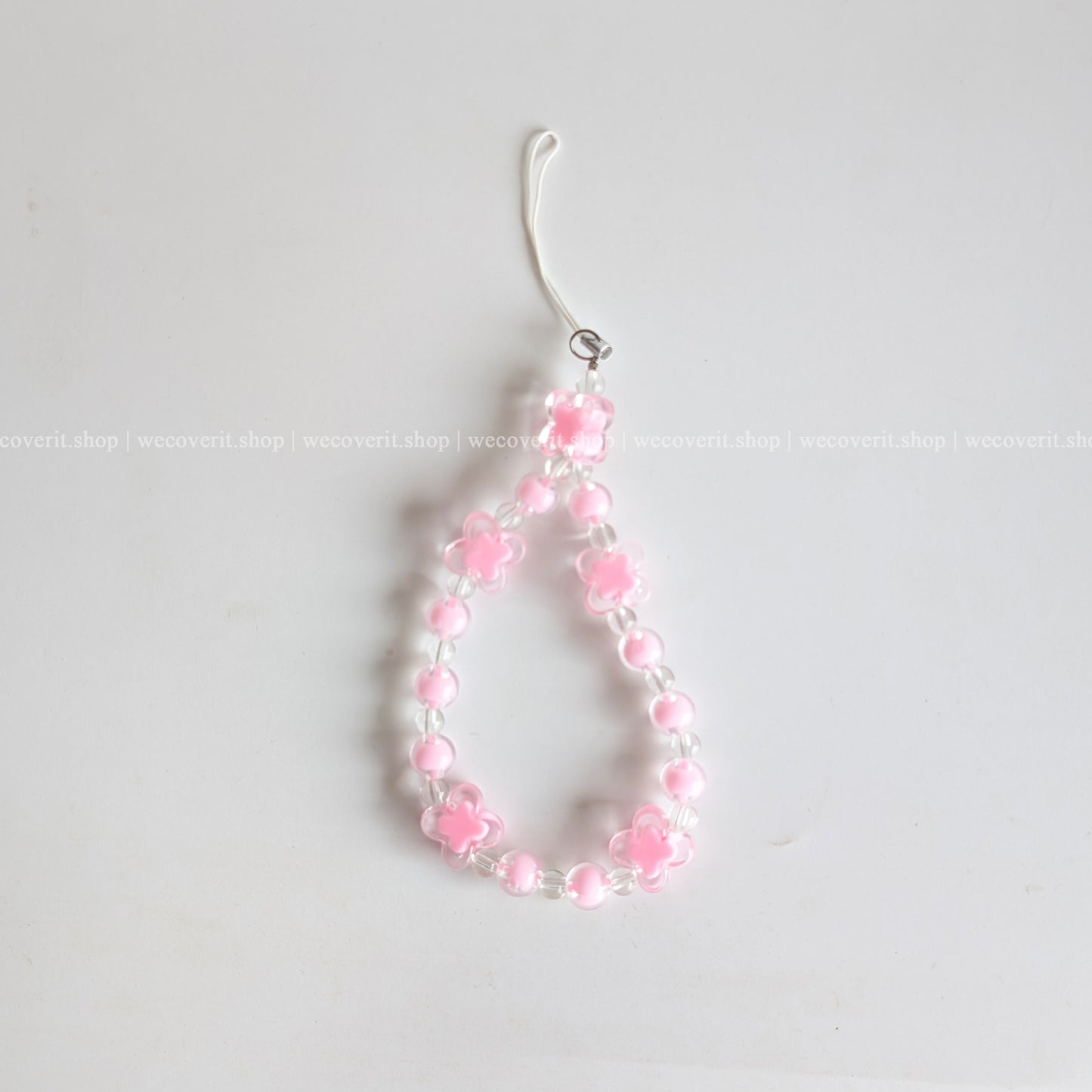 Pink Butterfly with Pink Beads Mobile Charm
