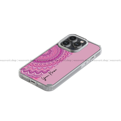 Pink Mandala Art Name Soft Mobile Cover