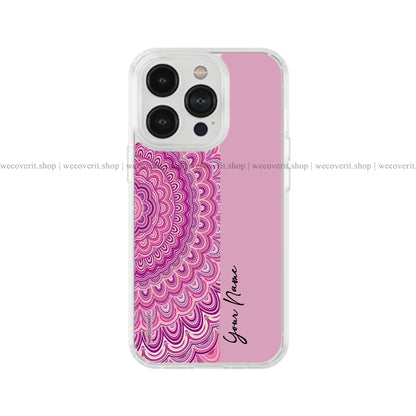 Pink Mandala Art Name Soft Mobile Cover