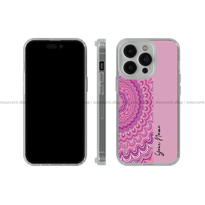 Pink Mandala Art Name Soft Mobile Cover