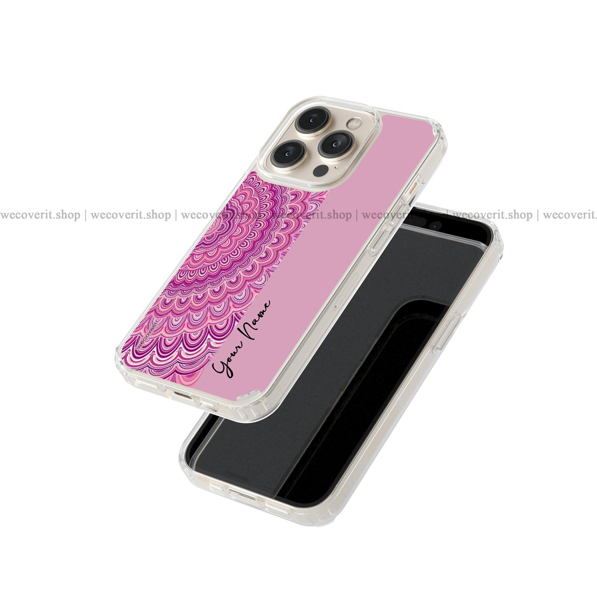 Pink Mandala Art Name Soft Mobile Cover