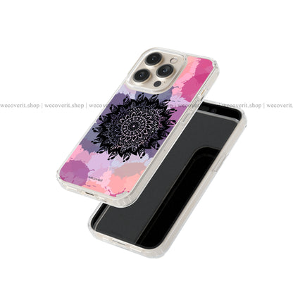 Pink Purple Splash Fluid Mandala Art Soft Mobile Cover