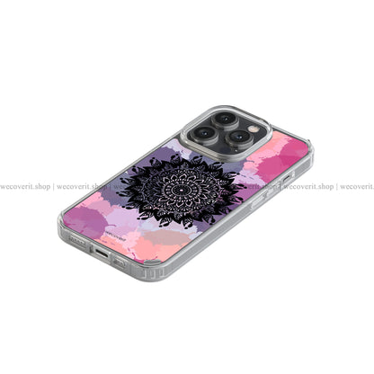 Pink Purple Splash Fluid Mandala Art Soft Mobile Cover