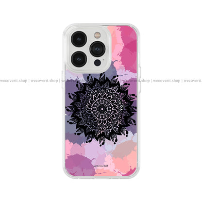 Pink Purple Splash Fluid Mandala Art Soft Mobile Cover