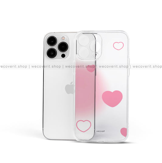 Pinkish Hearts Transparent Mobile Cover