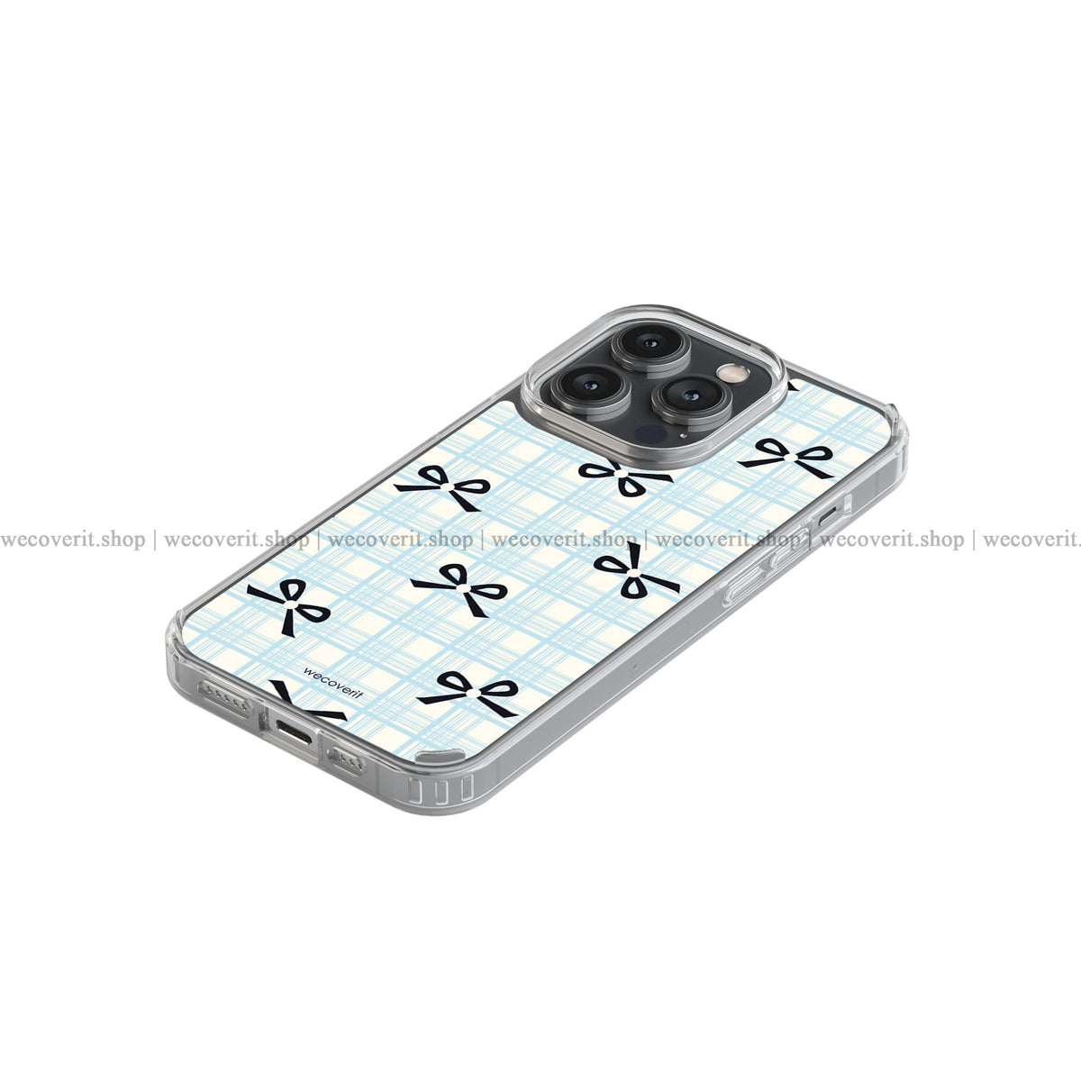 Plaid Elegance Kawai Soft Mobile Cover