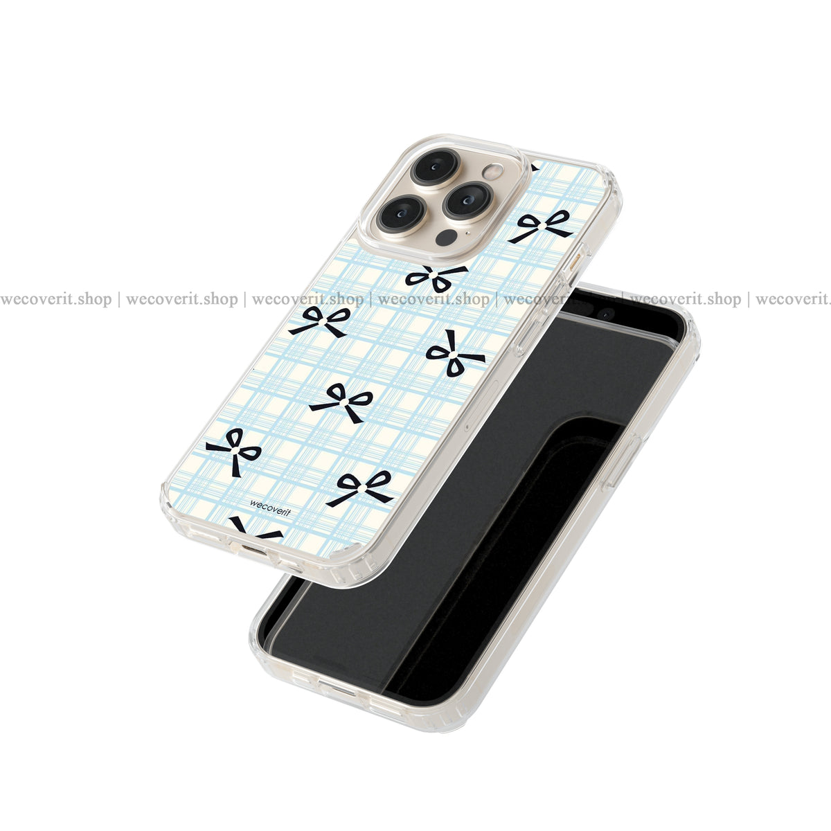 Plaid Elegance Kawai Soft Mobile Cover