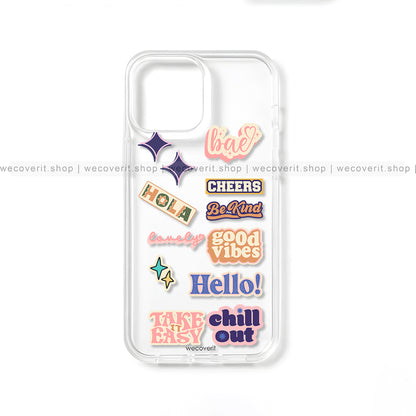 Positive Stickers Transparent Mobile Cover