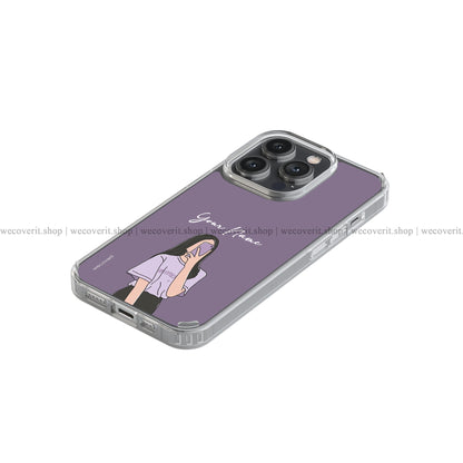Purplee Selfie Girl Illustration Name Soft Mobile Cover