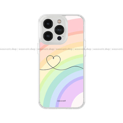 Rainbow with Heart Abstract Art Soft Mobile Cover