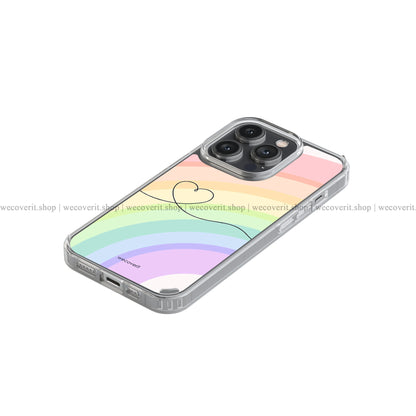 Rainbow with Heart Abstract Art Soft Mobile Cover
