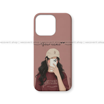 Shy Snap Girl Mobile Cover