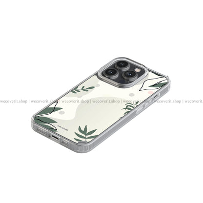Simple Green Leafs Abstract Art Soft Mobile Cover