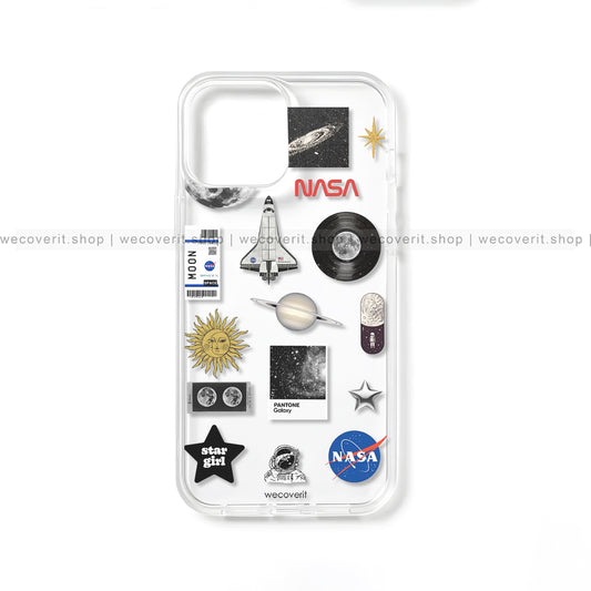 Space Stickers Transparent Mobile Cover