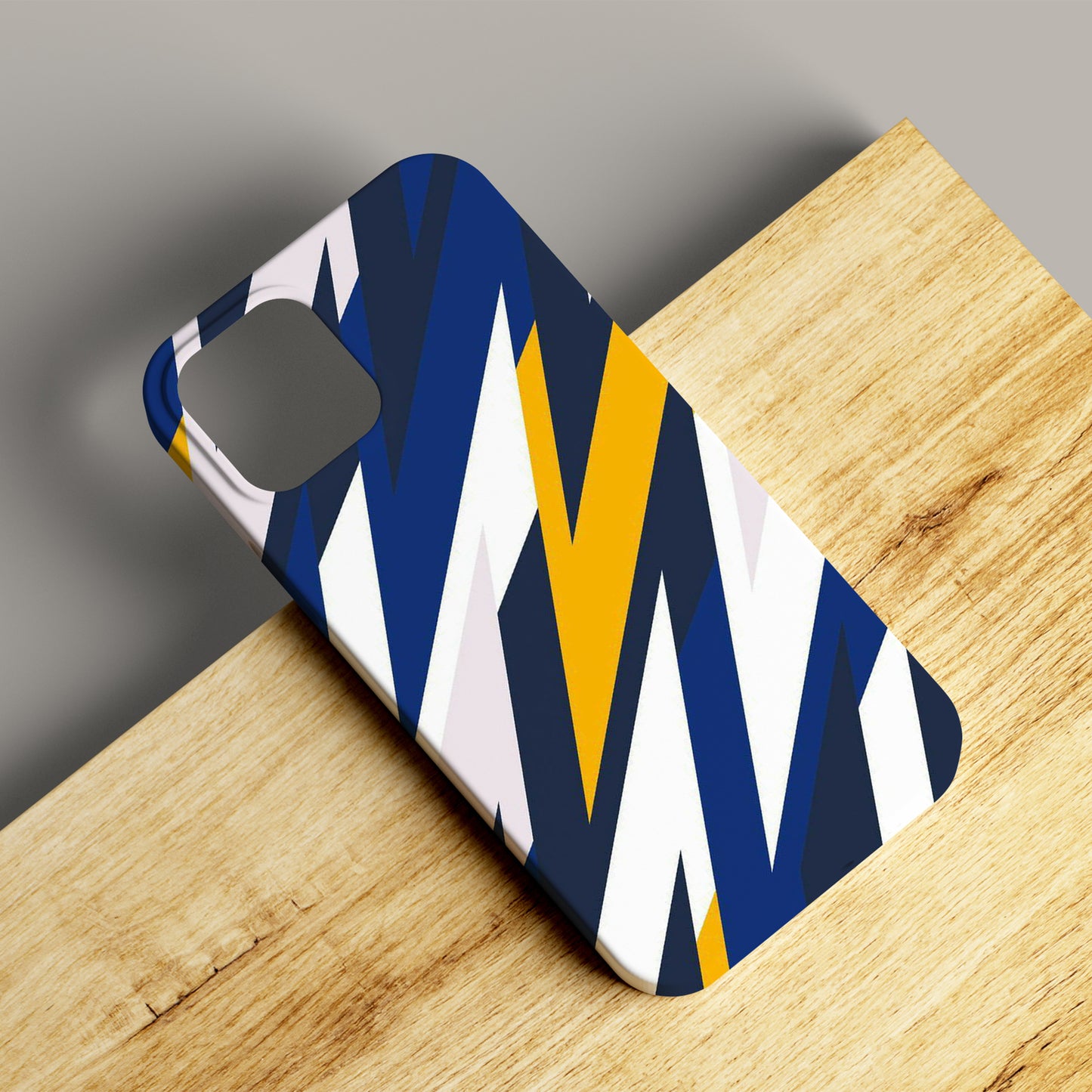 Blue & Yellow ZigZag Lines Mobile Cover