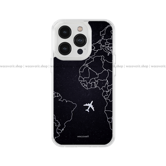 World Map With An Airplane Travel Soft Mobile Cover