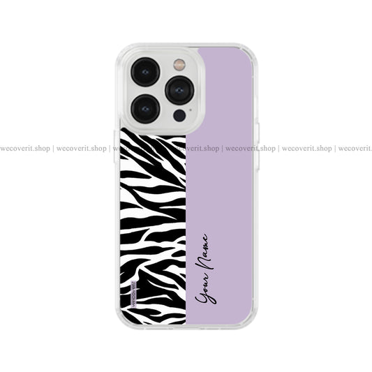 Zebra Half Print Name Soft Mobile Cover